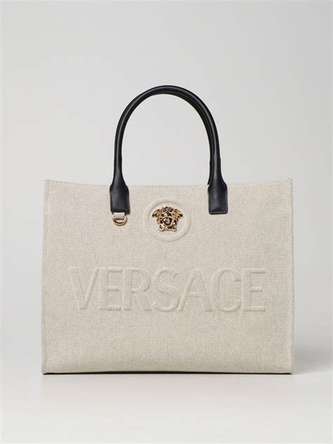 versace tasche beige|Versace shopping bags.